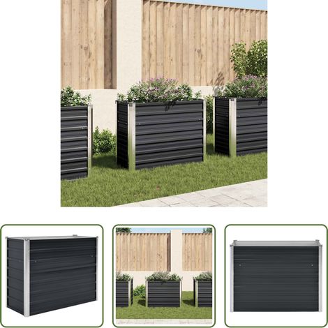 Hochbeet -  Garten-Hochbeet Anthrazit 100 x 40 x 77 cm Verzinkter Stahl (1/5)