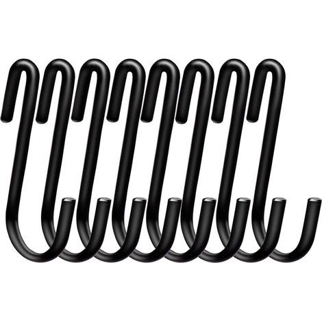 Packung mit 20 robusten, 6 cm langen S-förmigen Haken für Küche, Bad, Schlafzimmer und Büro (schwarz) (1/5)