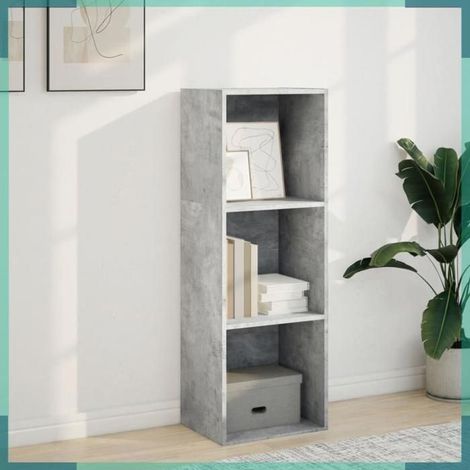 857870 Bibliothèque gris béton 40x30x114 cm bois d'ingénierie (1/5)