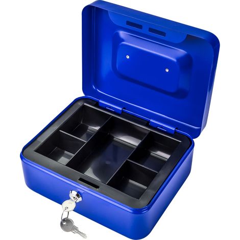 Geldkassette DGK200 blau Kasse Schatulle Geldbombe Geldschrank Geldkasten Metall (1/5)