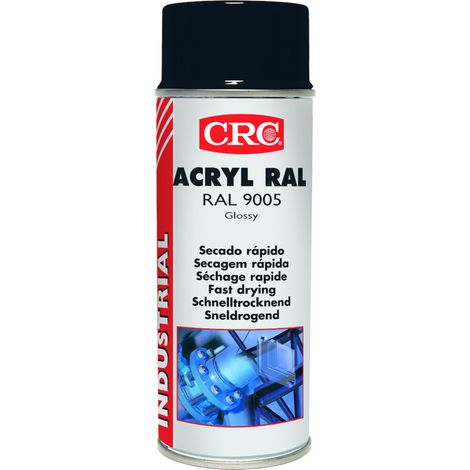 CRC Farb-Schutzlack-Spray ACRYL RAL tiefschwarz glänzend 9005 400 ml Spraydose 6 Stk