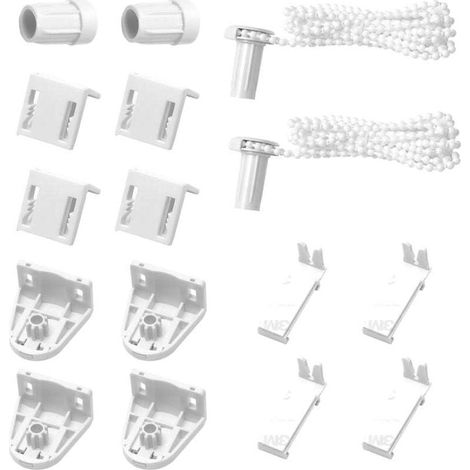 2er Set Fensterrollo Halterung 17mm Ersatzteile Befestigungsset für Doppelrollo für Verdunkelungsrollo, Seitenrollo, Doppelrollo..DEBUNS (1/5)
