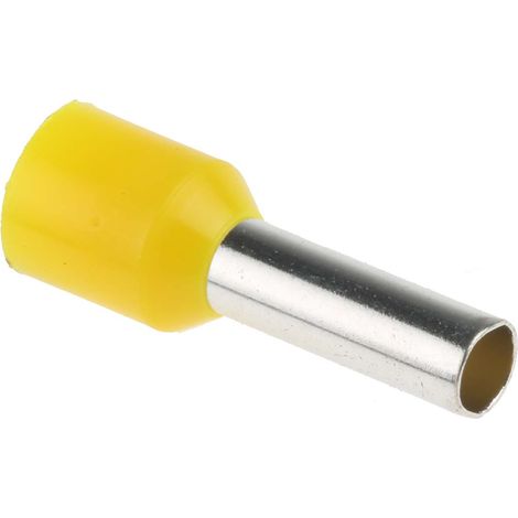 Embout à sertir 6mm², Jaune, longueur 12mm ( Prix pour Sachet de 100 ) (1/3)