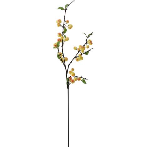 Branche de Pommes Artificielles Décoration Réaliste Feuillage Vert Fruit en Mousse 105cm Jaune Intérieur Extérieur (1/5)