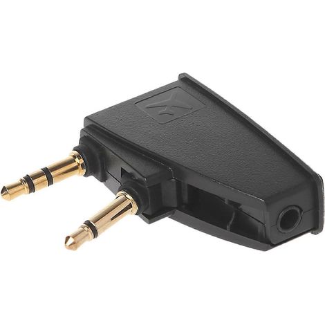 Adaptateur aviation, double prise mâle 3,5 mm vers prise audio 3,5 mm, compatible avec QC45, QC35, QC3 et QC25. (1/5)