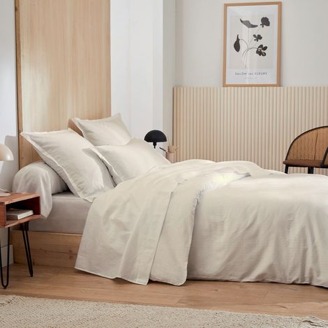 Housse de couette esprit grand hôtel Sable 140x200 cm
