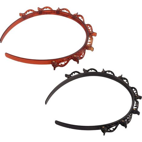 2-teiliges Haarband-Set mit Drehclip, Haarspange, Haaraccessoire, rutschfesten Bändern, Haarbandnadel und Haarbandhalterungen (1/5)