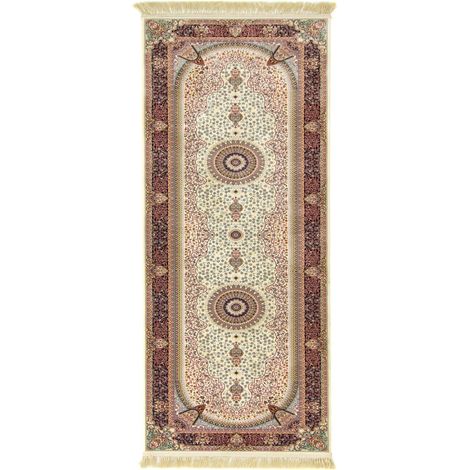 Tapis persan Taaraa - 200x100cm, Rectangular - 100% Acrylique - Tissé - Beige (1/5)