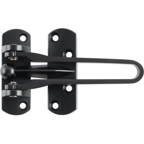 Verrou Interieures, Chaînes de Porte de Sécurité, Verrou Portail Exterieur Pratique, Loquet Porte en Alliage de Zinc Barre Pivotante, Targette de Porte Noir Mat (1/5)