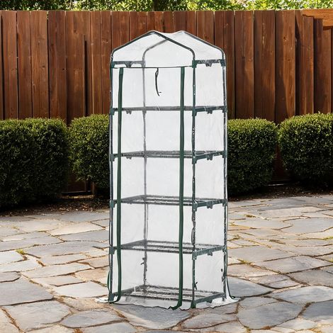 Serre de jardin transparent en acier plastique 69 x 49 x 193 cm (1/5)
