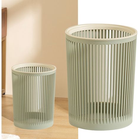 Poubelle Design aérée Plastique résistant 35 cm Vert Grande capacité Sans couvercle pour Maison Bureau Salon (1/5)