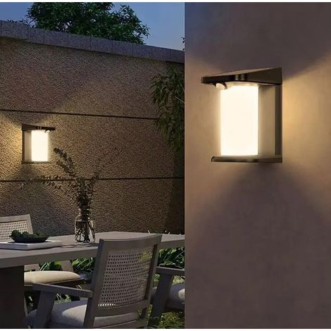 TRADE SHOP - Applique Parete Led Luce 3000k 6500k Pannello Solare Sensore Movimento Yh0619-pir - -Bianco Caldo - (1/4)