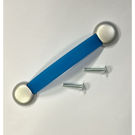 ORECA - MANIGLIA ANTIURTO IN ABS/GOMMA EALLUMINIO COLORE BLU 150X30X28MM INTERASSE 128MM
