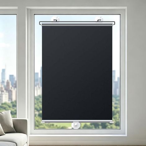 CCYKXA 40 x 125 cm Saugnapf-Rollo, kein Bohren erforderlich, Verdunkelungsrollo, Sonnenschutzvorhang, UV-Schutz und Wärmedämmung, Bürorollo (1/5)
