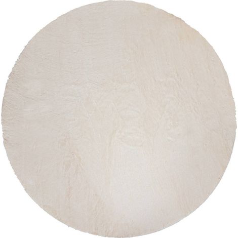 Couka alfombra de piel Blanco D118cm - Atmosphera créateur d'intérieur