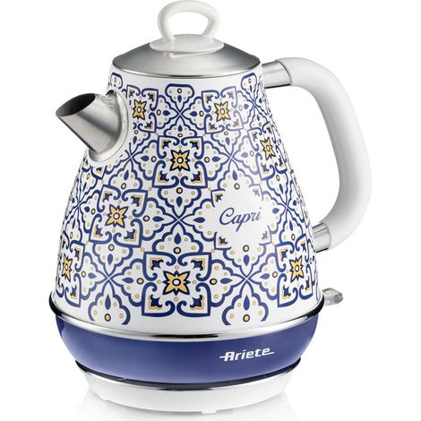 Bouilloire électrique 1,7 L – Acier inoxydable – 2200 W – Double paroi – Filtre anti-calcaire – Socle amovible – Ariete