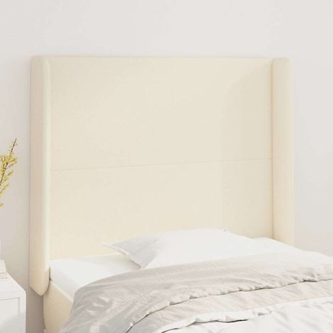 vidaXL Tête de lit avec oreilles Crème 83x16x118/128 cm Similicuir (1/5)