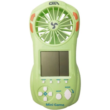 Ventilateur de console de jeu Tetris vert 2 en 1, mini ventilateur portable à suspendre autour du cou (1/2)