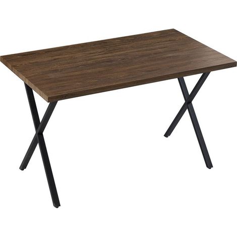 Dining Table, 120cm Industrial Kitchen Table with Metal legs, Rectangle 4 Seater,Brown (1/4)