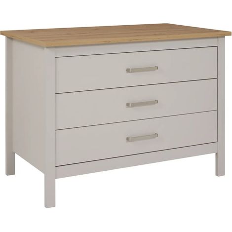 Isola da Cucina Beige Rovere Tavolo Bar con 3 Cassetti Soft-Close (1/5)