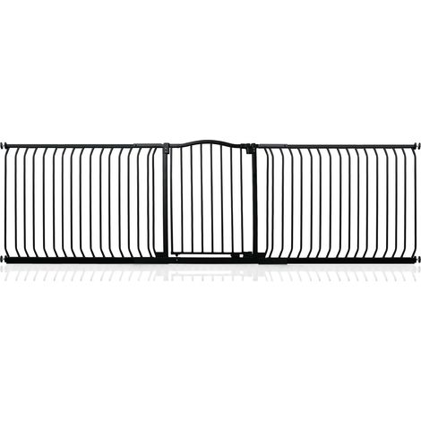 Safetots Curved Top Safety Gate, 271cm - 280cm, Matt Black, Pressure Fit Stair Gate
