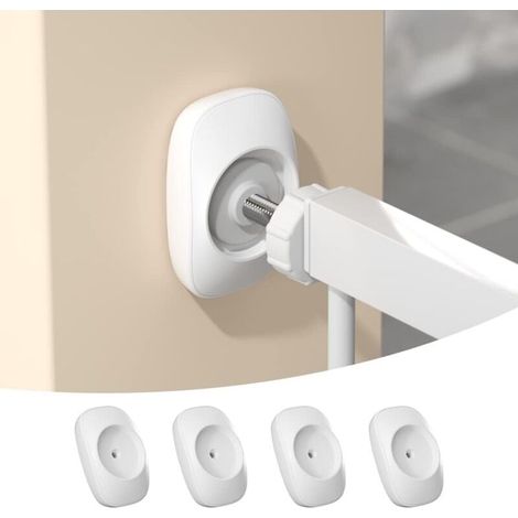 Protector de pared para puerta de seguridad infantil de 4 piezas, protector de pared seguro para niños y mascotas para puertas, rejas y paredes con montaje a presión (blanco)