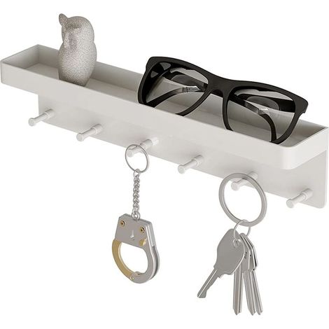 Porte Clé Mural En Métal Blanc, Crochet Porte, Patère Mur, Manteau Crochets, Crochet Adhésif sans Perçage, pour Mur Salle de Bain Cuisine Salon-Fei Yu (1/5)