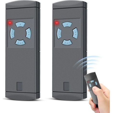Lot de 2 télécommandes 868 MHz pour porte de garage, avec télécommande, émetteur manuel compatible avec HS4-868, HSE2-868, HSM4-868, boutons bleus, 4 canaux (1/4)