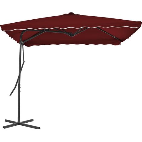 Maison Exclusive - Ombrellone con Palo in Acciaio Rosso Bordò 250x250x230 cm (1/5)