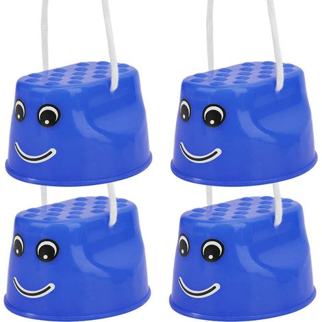 2 paires d'échasses épaisses pour enfants, idéales pour l'apprentissage de l'équilibre et la marche (bleu).