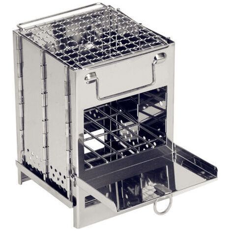 Barbecue Pliable en Acier Inoxydable Camping Pique-Nique BBQ-15 x 15x 21CM (1/5)