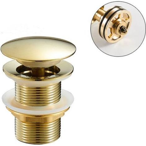 Pop-up brass basin waste without overflow – Compatible with standard sinks – Integrated clogging filter – Easy installation (1/5)