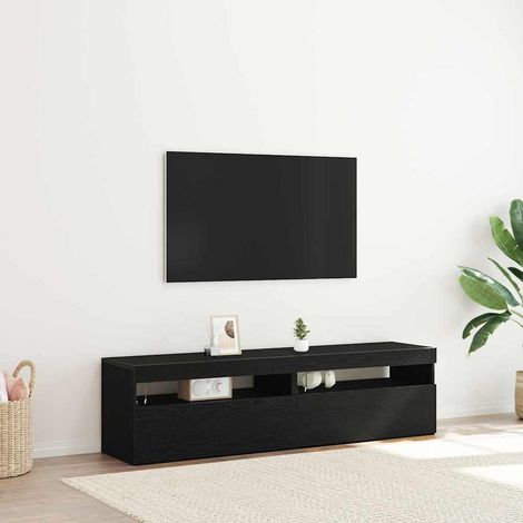 TV-Schränk 2 pcs Schwarz Eichen-Optik 75 x 35 x 40 cm