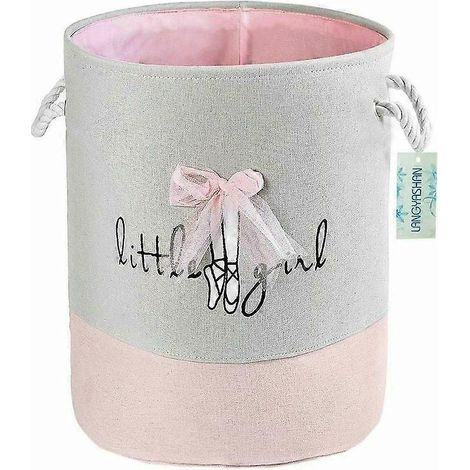 Faltbarer Wäschekorb aus Canvas, Aufbewahrungskorb für Kinderkleidung, Wäschekorb für Jungen und Mädchen, Spielzeugkorb, Geschenkkorb, Wäschekorb fürs Kinderzimmer, Wickelkorb
