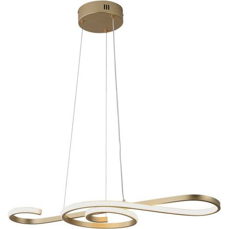 Lámpara de araña LED V-TAC de 18 W en metal con diseño moderno, 70 x 25 cm, blanco cálido y dorado.