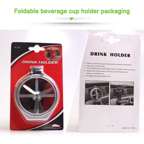 Porte-gobelet pliable pour climatisation voiture, support bouteille et gobelet pour aération auto, accessoire voiture. (1/5)
