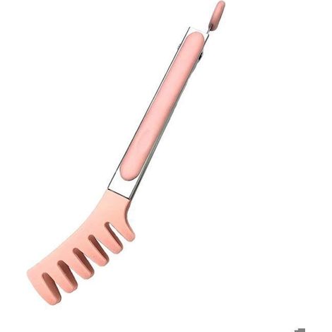 Pince à pâtes en acier inoxydable, pince à steak en forme de peigne, pince en silicone antiadhésive avec dents et PINCE DE SERVICE (1/3)
