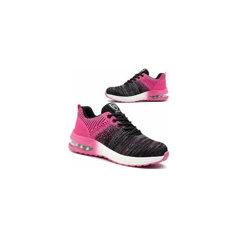 Chaussures de sécurité légères pour hommes et femmes, respirantes et confortables, avec embout en acier, noires et roses, pointure 40 - RAPANDA (1/5)