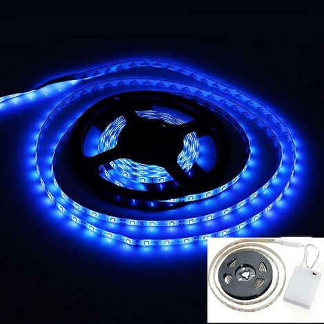 Barre lumineuse LED de 100 cm avec boîtier d'alimentation et interrupteur Fonctionne avec des piles Blanc, bleu (1/5)