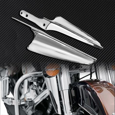 Déflecteur de pare-brise chromé avant pour fourche de moto Harley Touring Road King Street Glide CVO 1995-2021 2022-- (1/5)