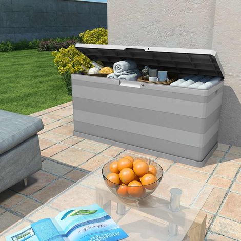 vidaXL Caja de almacenamiento de jardín gris 117x45x56 cm (1/2)