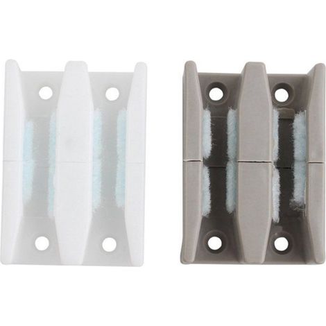 Butoir de porte de douche coulissante, guide rail inférieur 4 pièces, plastique blanc, pour vitre jusqu'à 11 mm (1/4)
