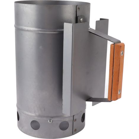 Allumeur de cheminée pour barbecue, manche en bois, compact, démarreur de charbon pour cuisson en extérieur et camping (1/5)