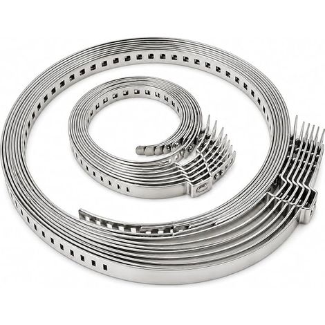 Universal Gimbal Collars, Gimbal Bellows Collars, 25-50 mm and 50-120 mm, Stainless Steel Strips for Auto Fastening, Hoses, Cables and Ducts