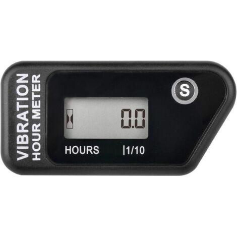 Compteur horaire sans fil auto-alimenté numérique , activation par vibration, minuterie de travail réinitialisable, arrêt du verrouillage de l'utilisateur, utilisation pour le(NOIR)