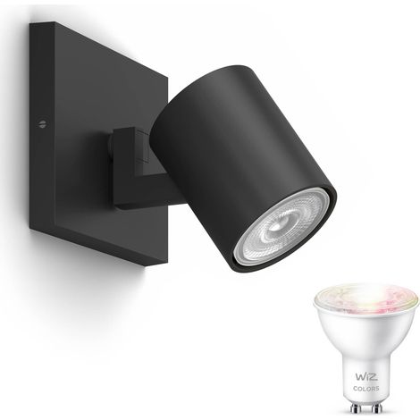 WiZ Runner Spot en saillie à 1 point lumineux GU10 (Noir) Lumière blanche et colorée - Utilisation par WiFi (1/5)
