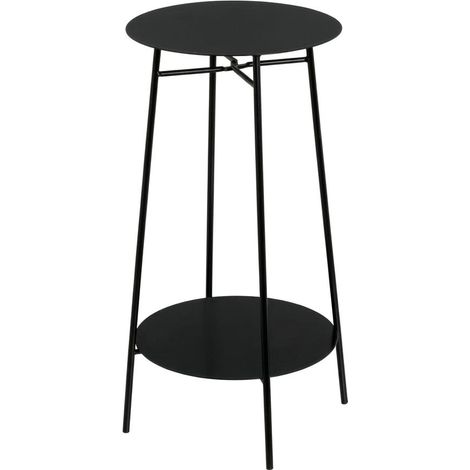 Tavolino da Salotto Moderno in Metallo Nero Design Industriale 30x30x60cm (1/5)
