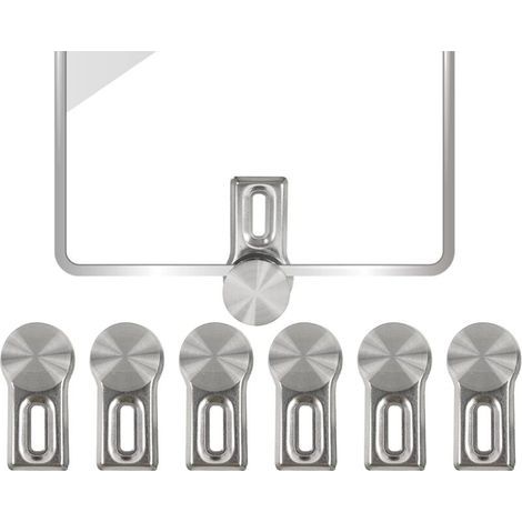 6 Pcs Fixation Miroir Clips, Fixation Miroir Lourd, Miroir Clips Verre en Alliage Zinc pour Miroir Murale, Fixation Miroir Mural, avec 6 Ancrages Muraux (1/5)