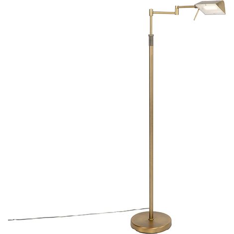 QAZQA Lampada da terra notia - Moderno - Acciaio,Vetro - Bronzo - Oblungo (non sostituibile) LED Max. 1 x 12 Watt