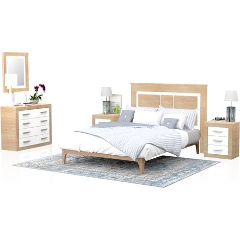 Dormitorio Kira 4C Cambria - Blanco (ancho) x 119cm (alto)